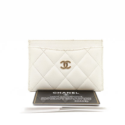 Classic Card Holder White Caviar Gold