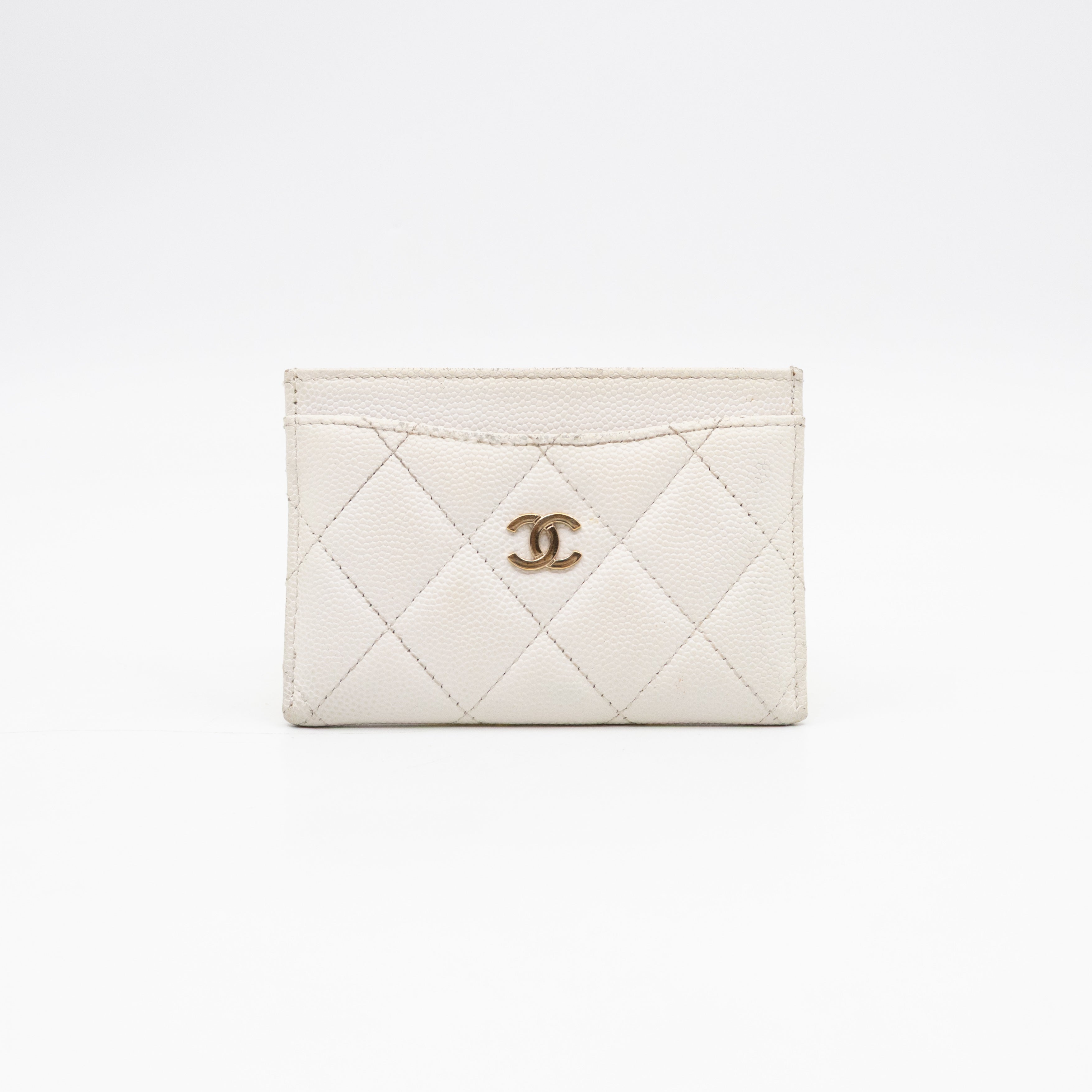 Classic Card Holder White Caviar Gold