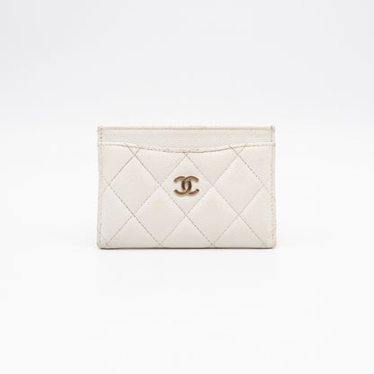 Classic Card Holder White Caviar Gold