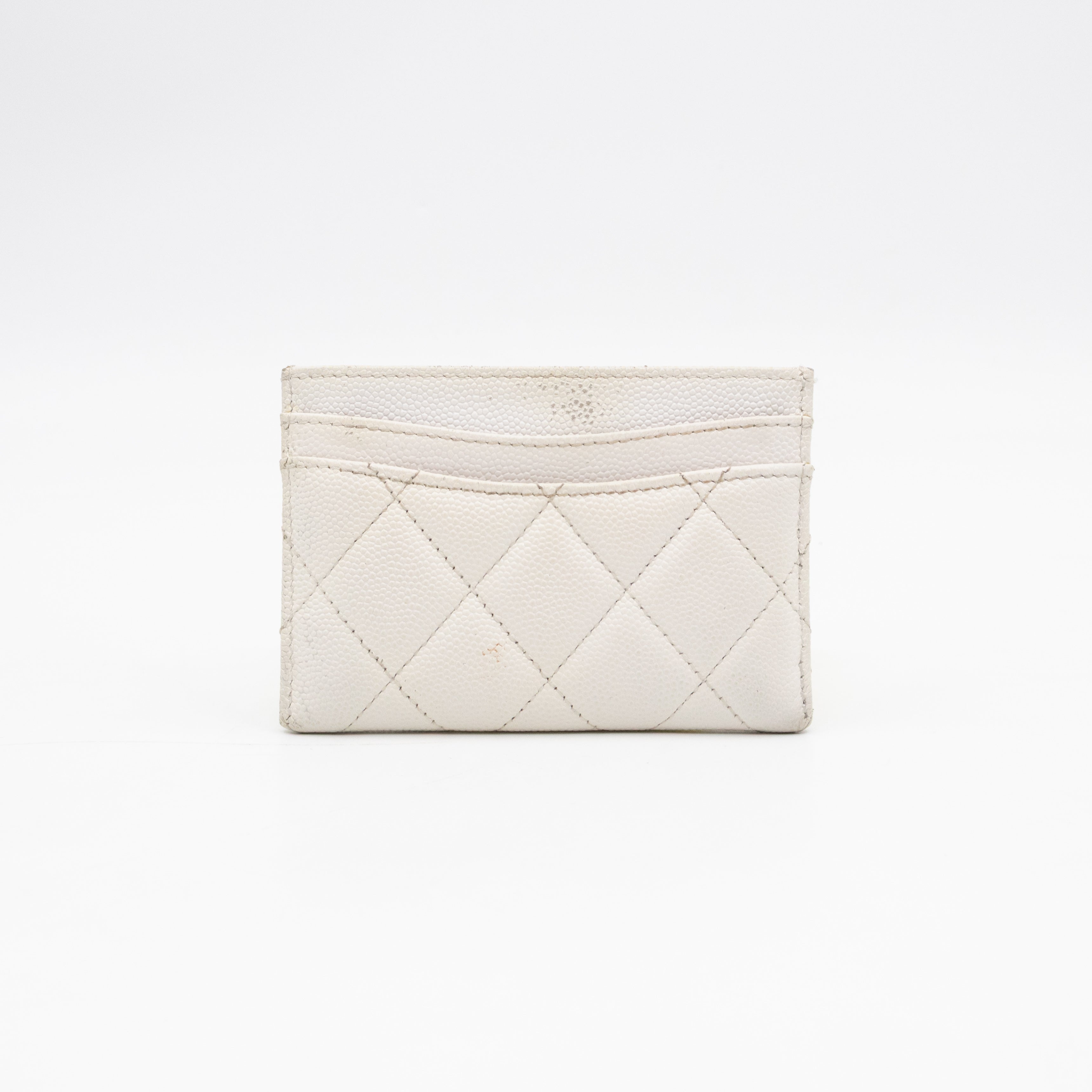 Classic Card Holder White Caviar Gold