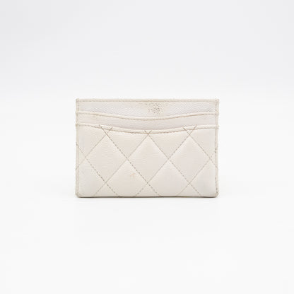 Classic Card Holder White Caviar Gold