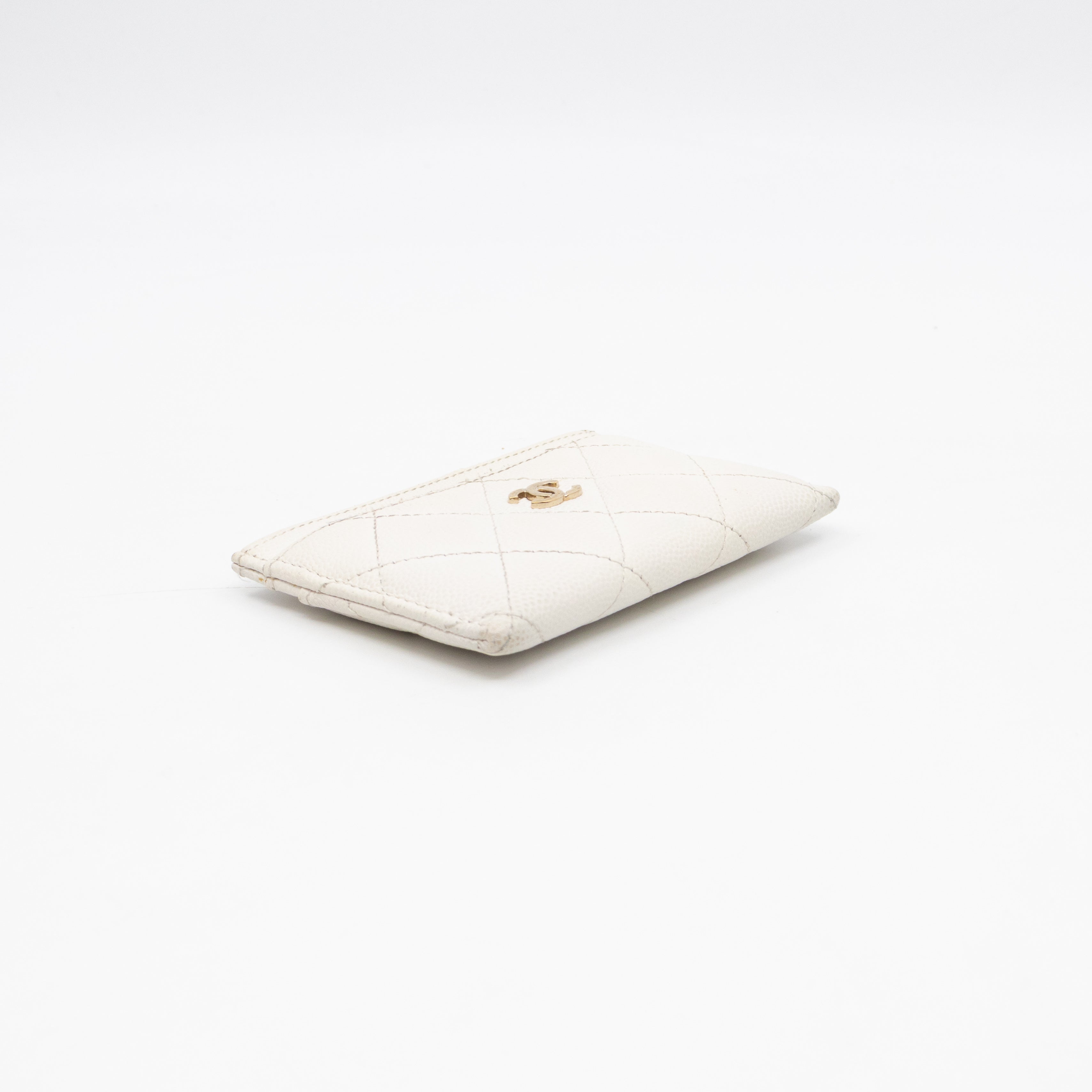 Classic Card Holder White Caviar Gold