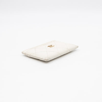 Classic Card Holder White Caviar Gold