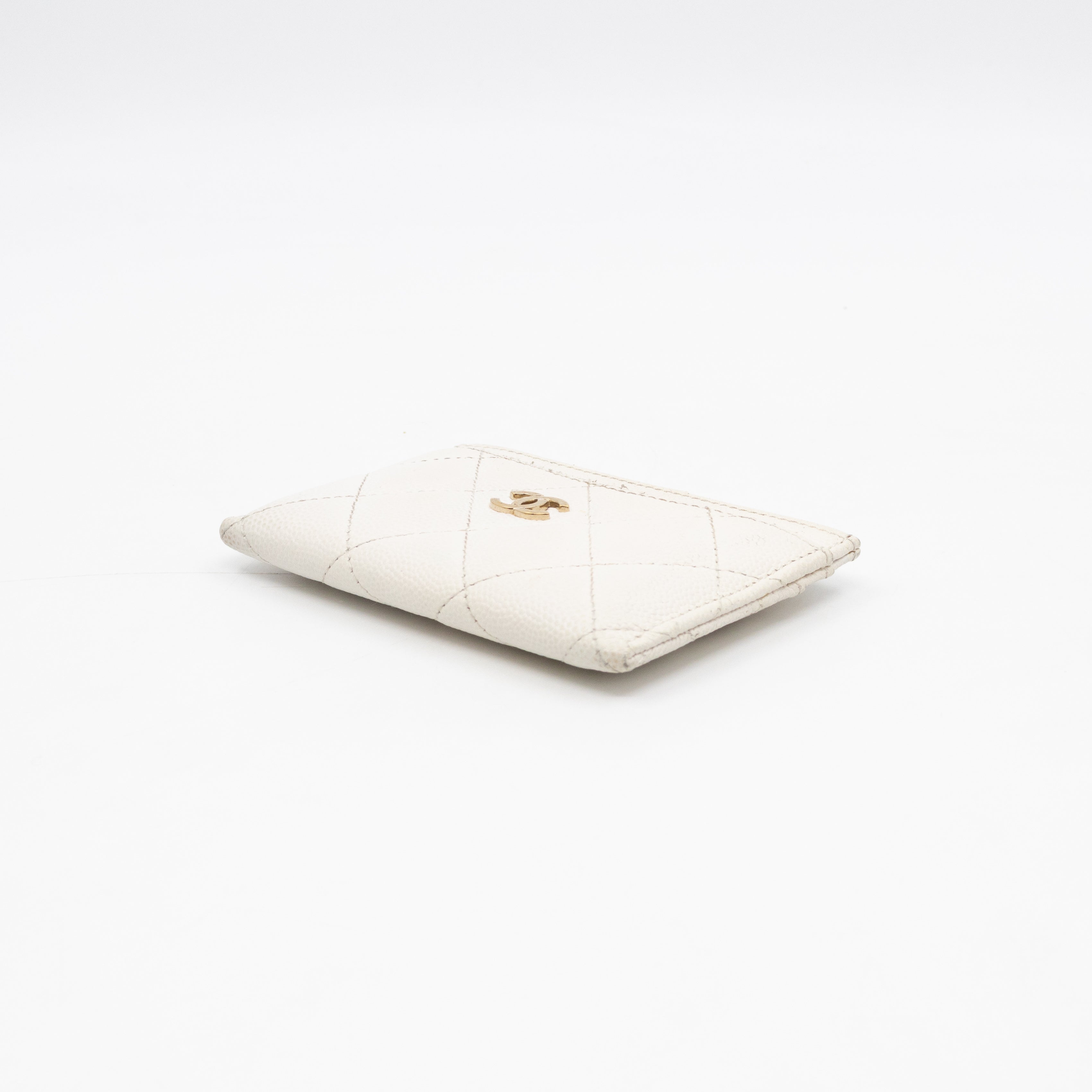 Classic Card Holder White Caviar Gold
