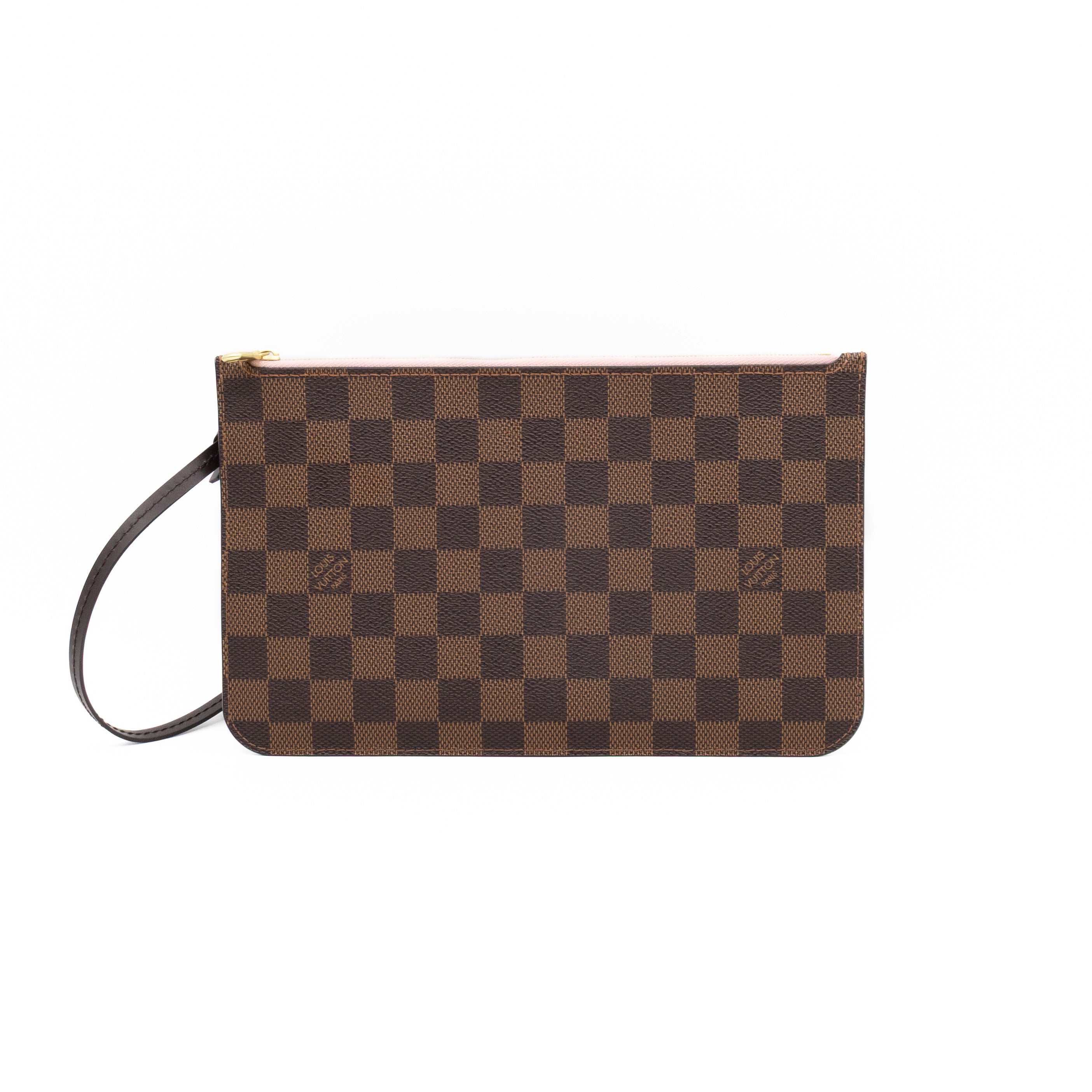 Neverfull Pochette Damier Ebene Rose Ballerine