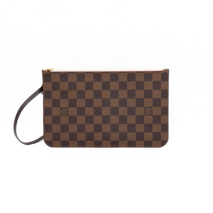Neverfull Pochette Damier Ebene Rose Ballerine
