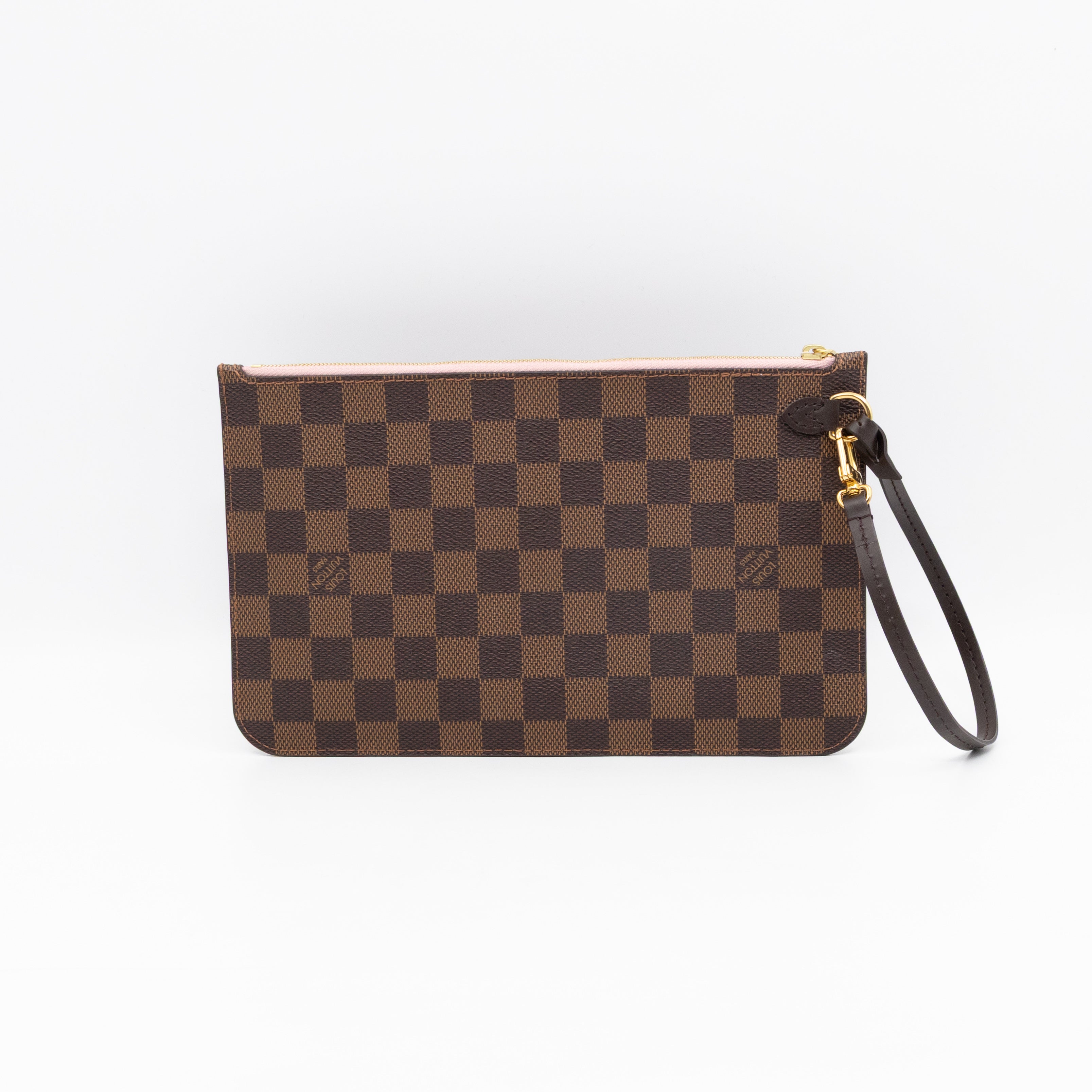 Neverfull Pochette Damier Ebene Rose Ballerine