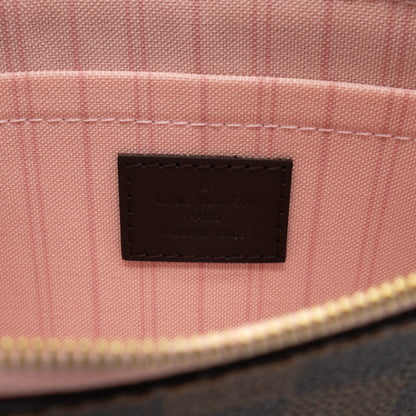 Neverfull Pochette Damier Ebene Rose Ballerine