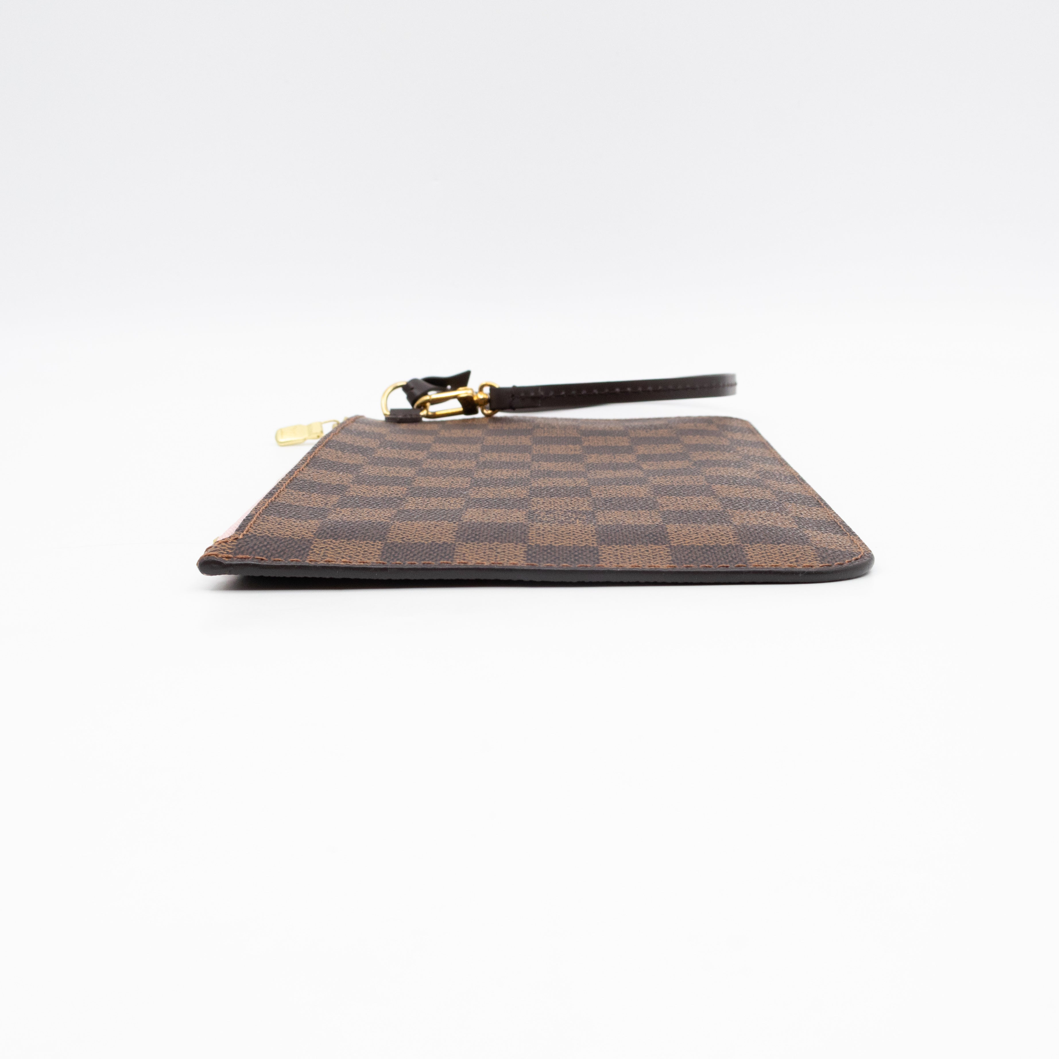 Neverfull Pochette Damier Ebene Rose Ballerine