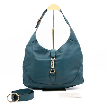 Jackie Medium Hobo Bag Turquoise Leather
