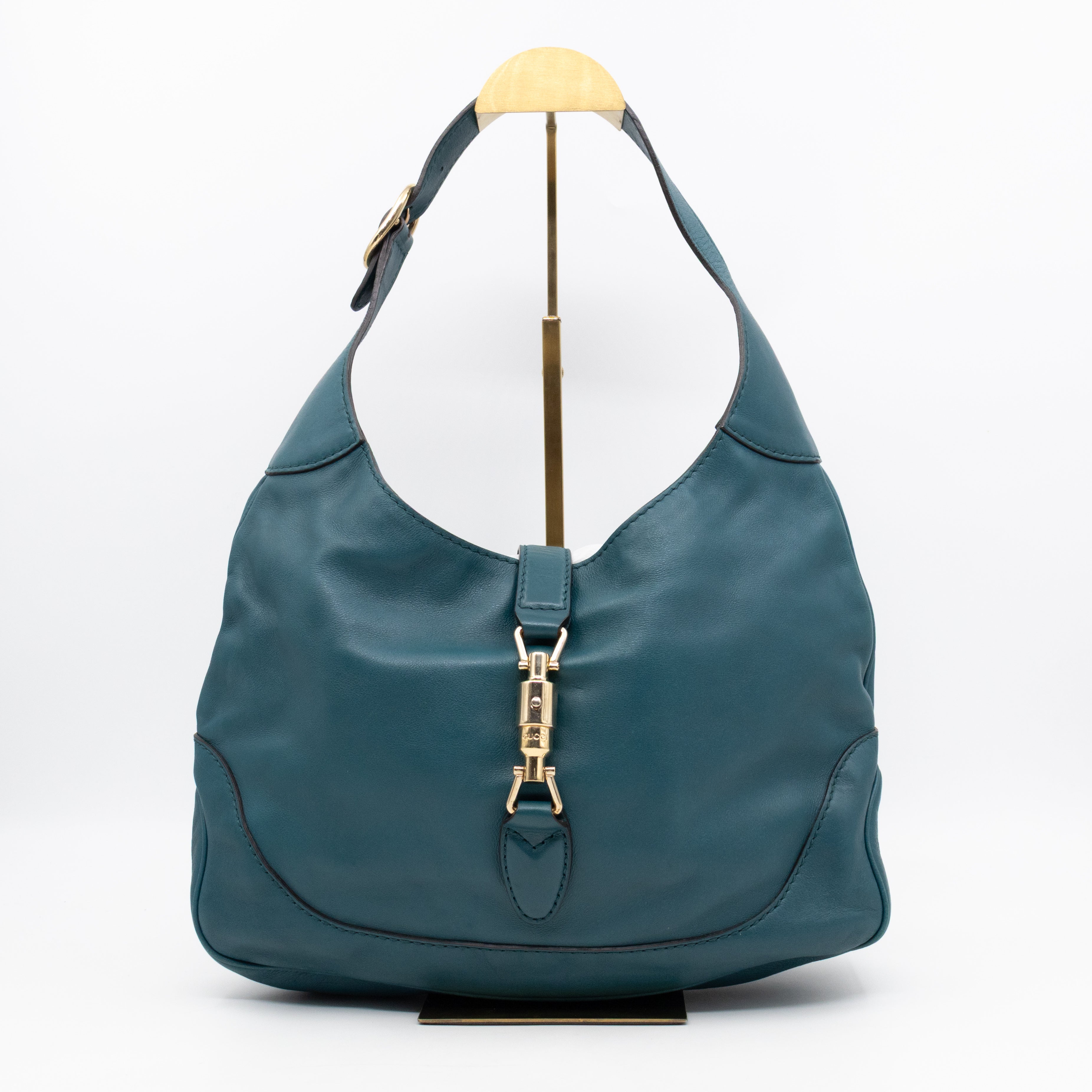 Jackie Medium Hobo Bag Turquoise Leather