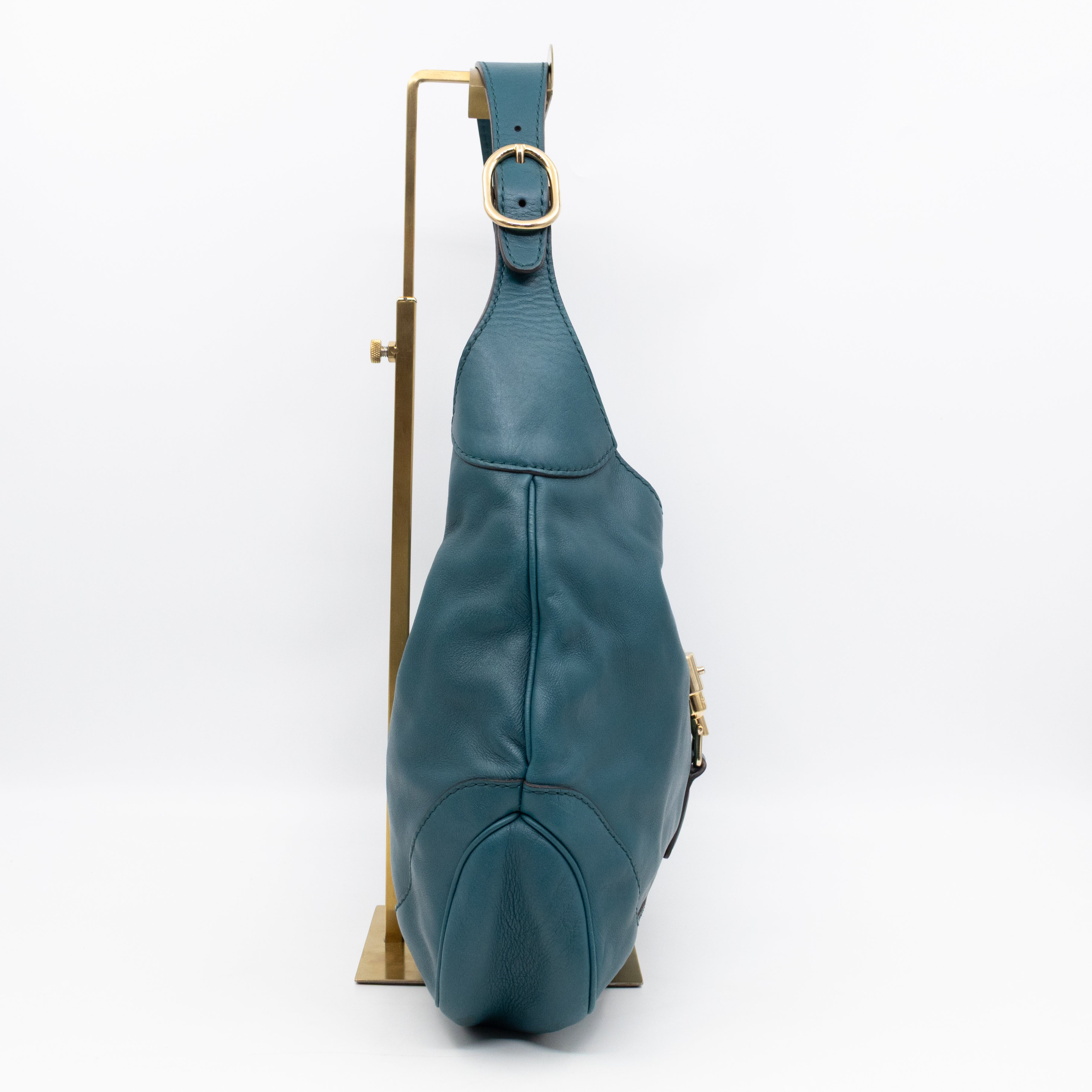 Jackie Medium Hobo Bag Turquoise Leather