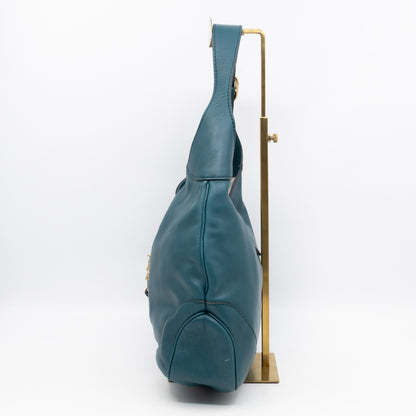 Jackie Medium Hobo Bag Turquoise Leather