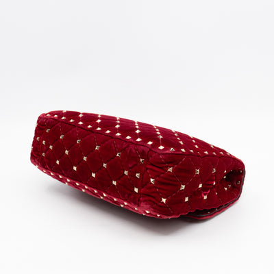 Rockstud Spike Medium Shoulder Bag Red Velvet