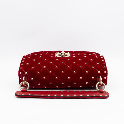 Rockstud Spike Medium Shoulder Bag Red Velvet