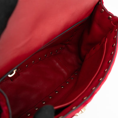 Rockstud Spike Medium Shoulder Bag Red Velvet