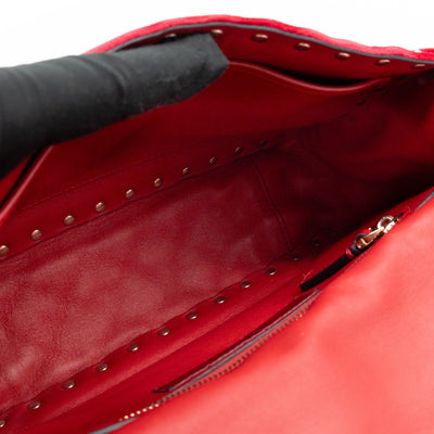 Rockstud Spike Medium Shoulder Bag Red Velvet