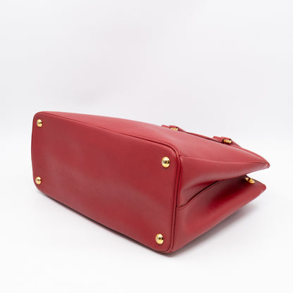 Parabole Shopping Tote Red Saffiano Leather