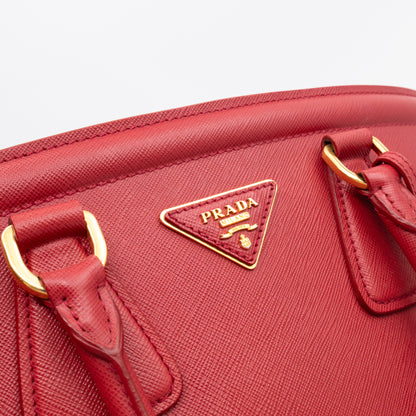 Parabole Shopping Tote Red Saffiano Leather