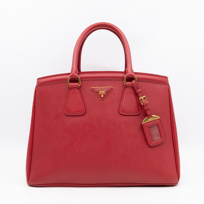 Parabole Shopping Tote Red Saffiano Leather