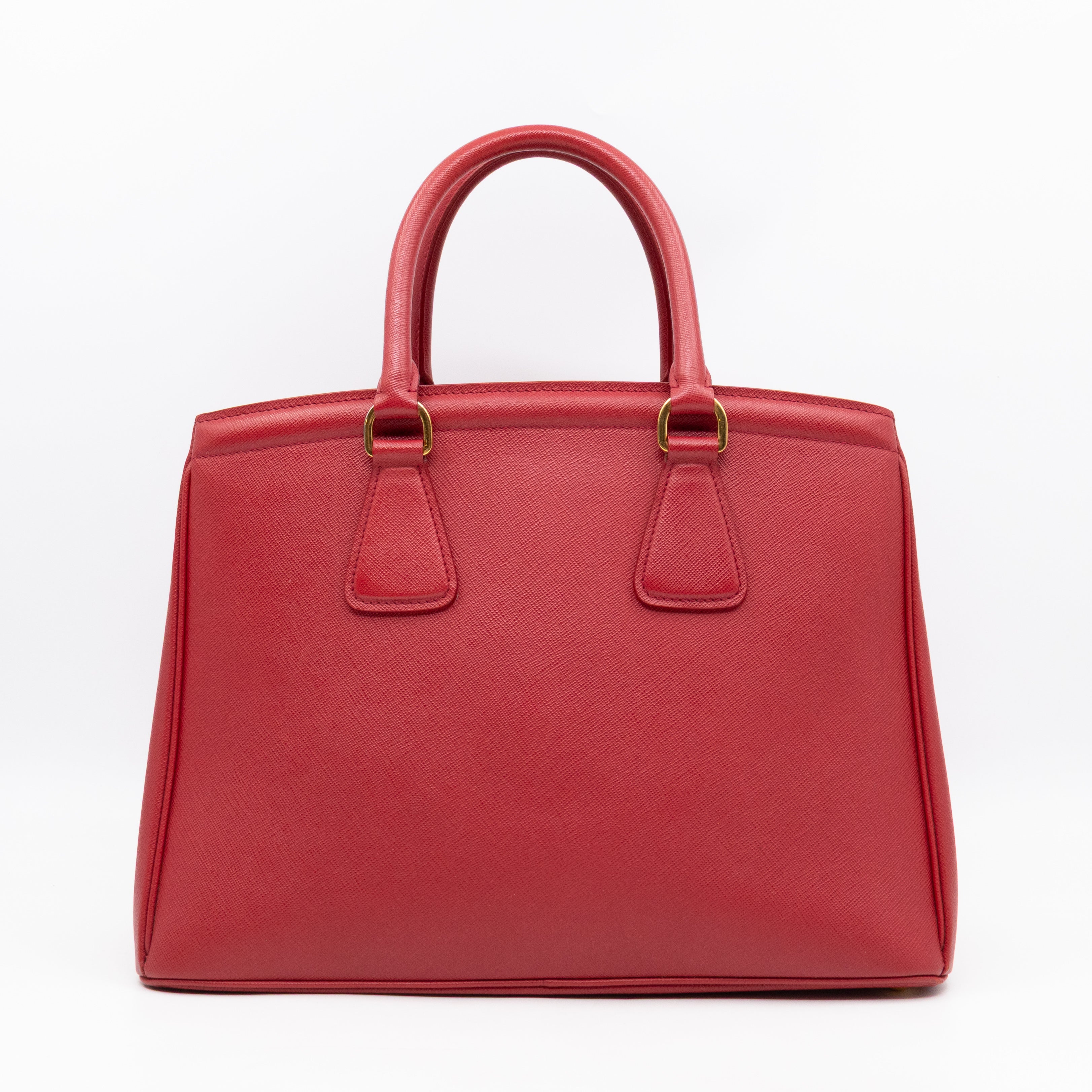 Parabole Shopping Tote Red Saffiano Leather