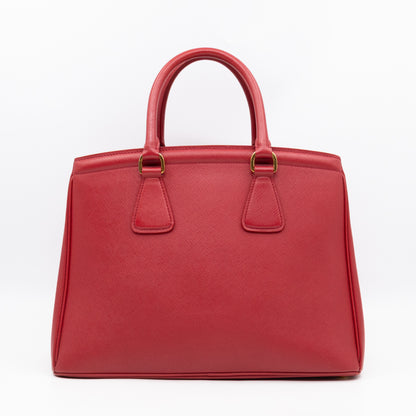 Parabole Shopping Tote Red Saffiano Leather