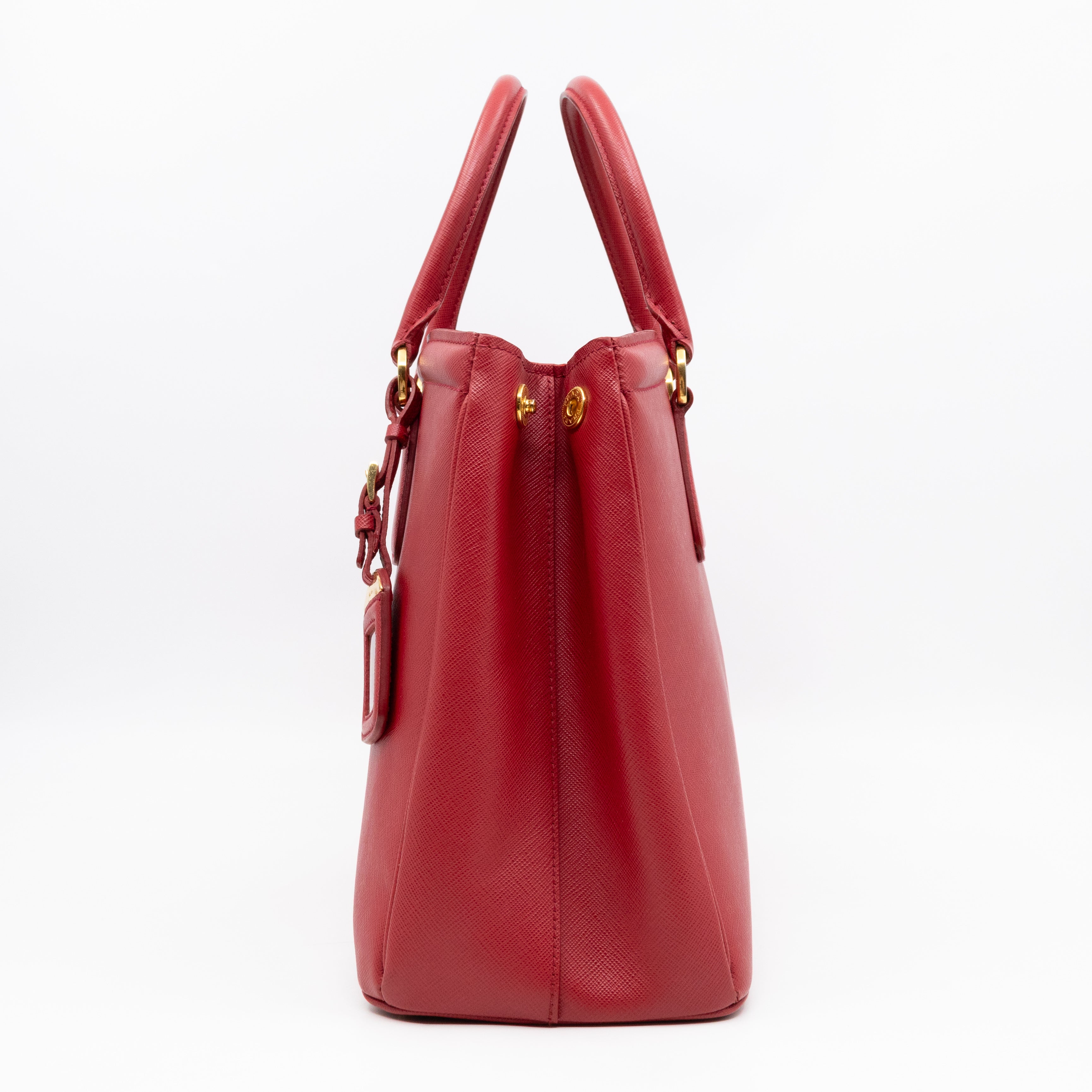 Parabole Shopping Tote Red Saffiano Leather