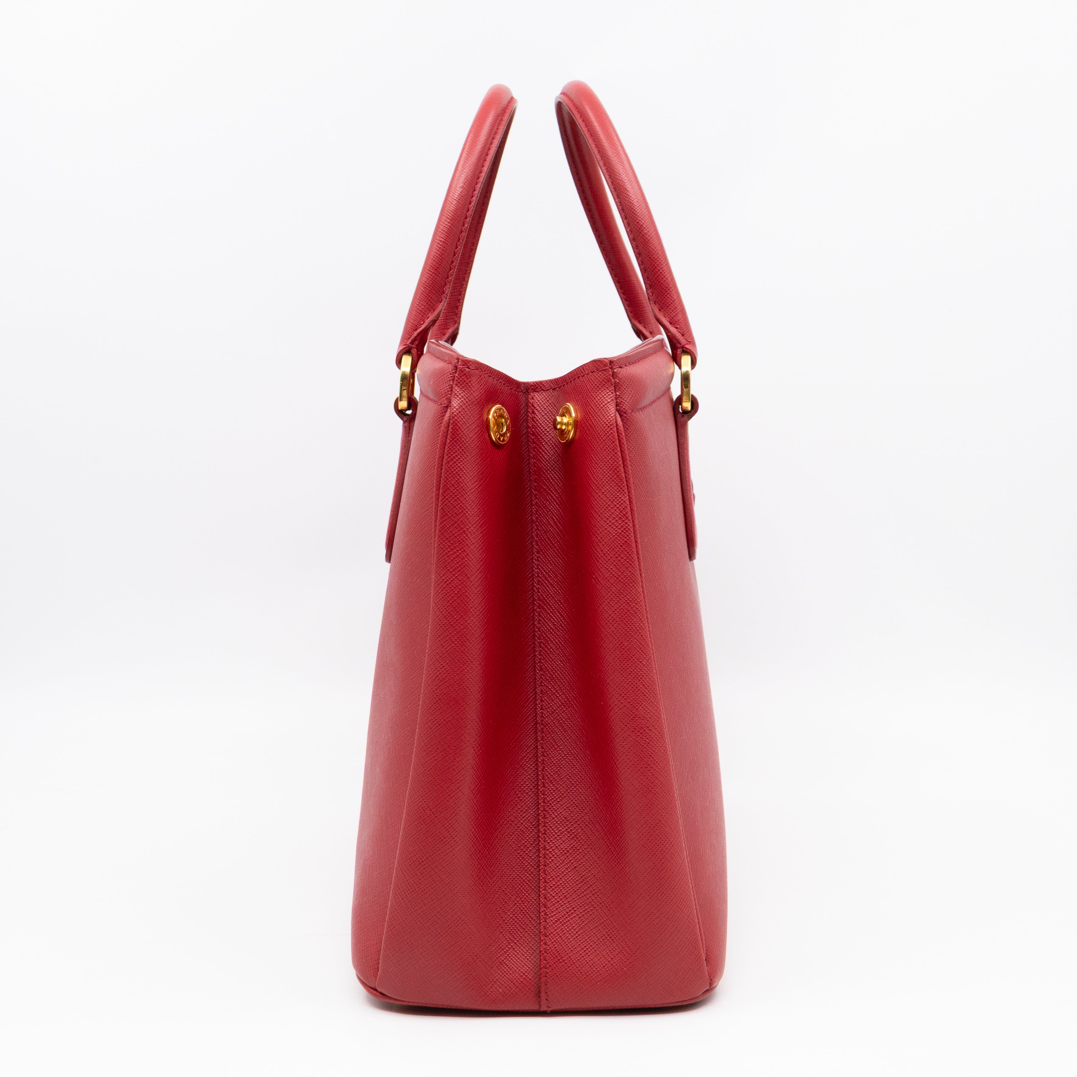 Parabole Shopping Tote Red Saffiano Leather