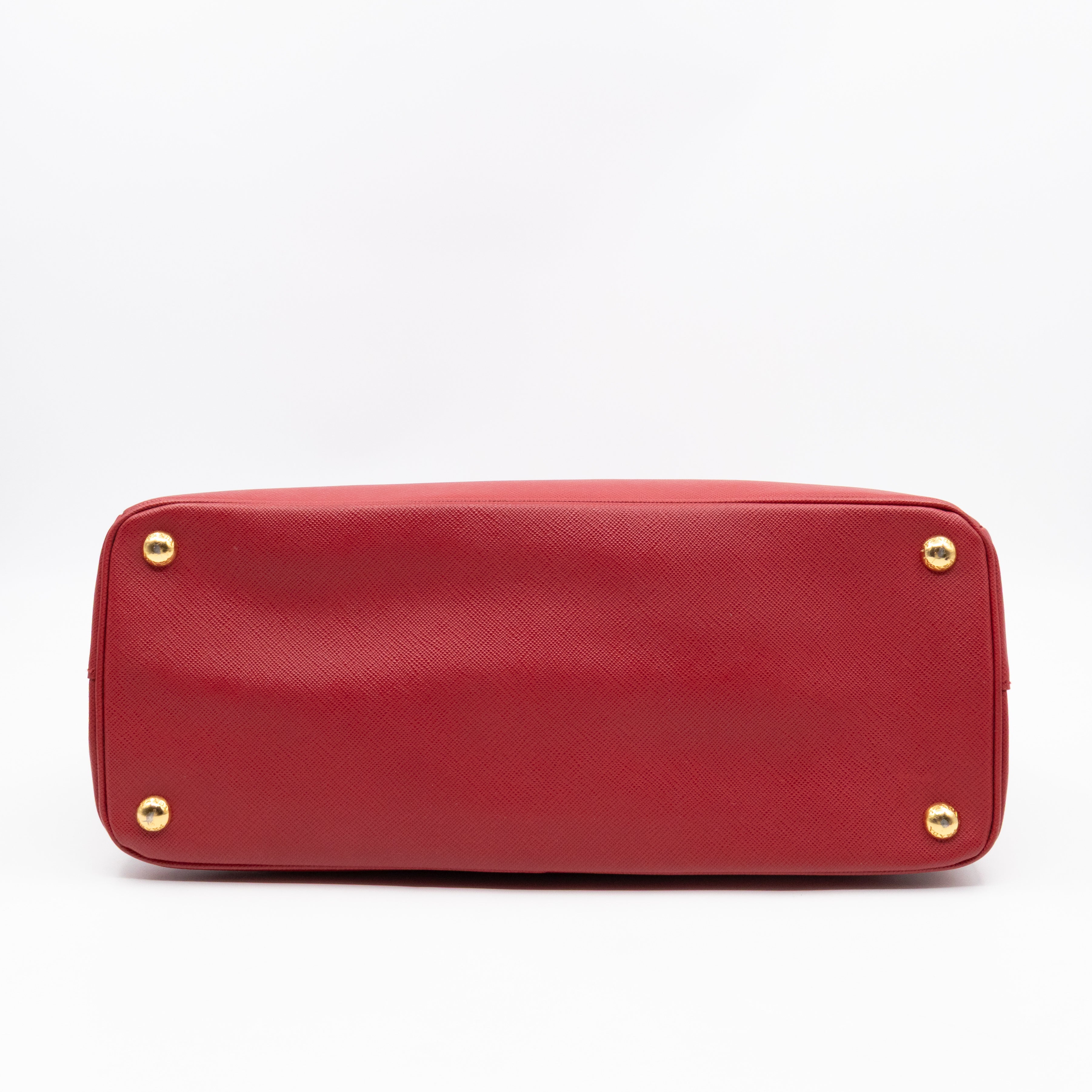 Parabole Shopping Tote Red Saffiano Leather