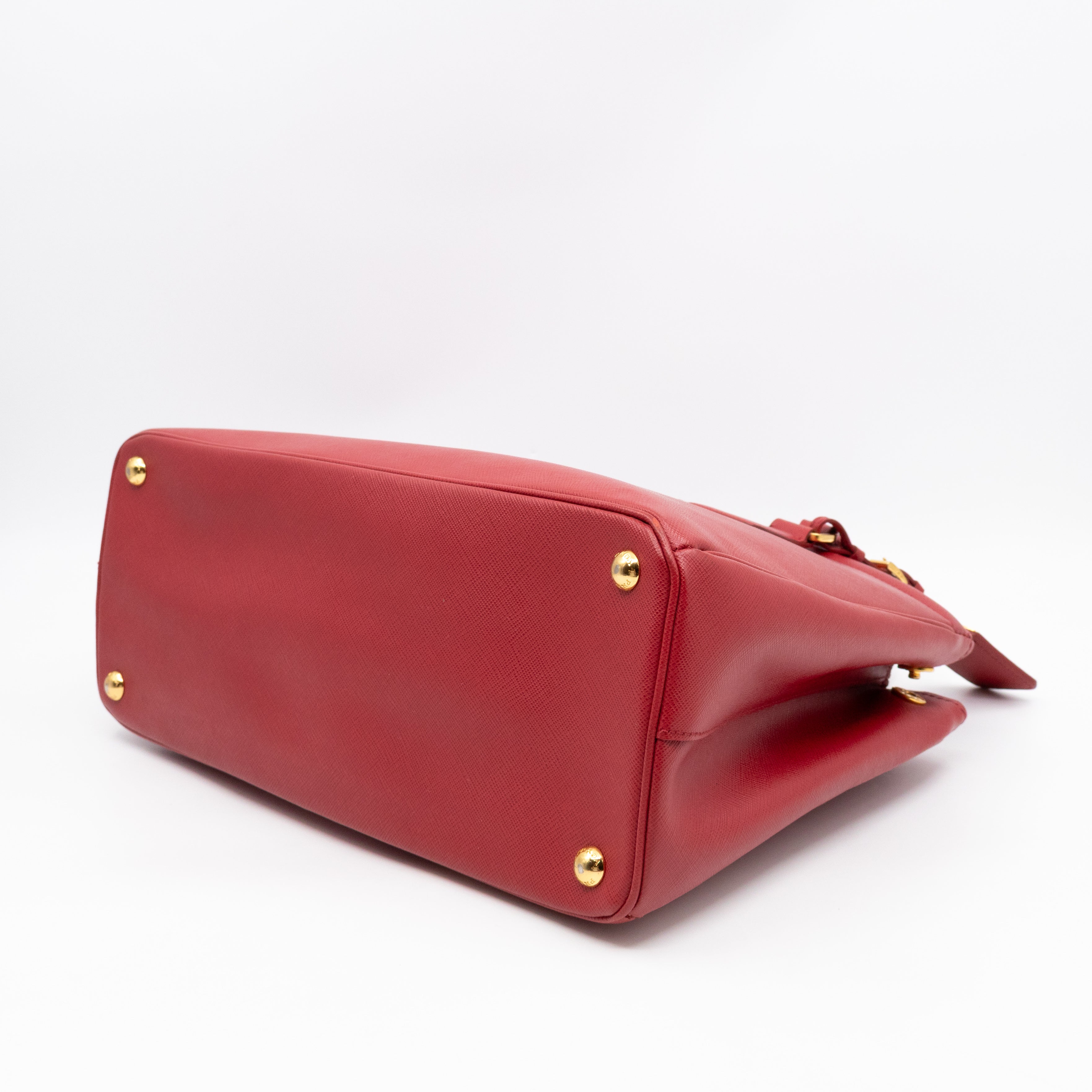 Parabole Shopping Tote Red Saffiano Leather