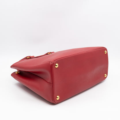Parabole Shopping Tote Red Saffiano Leather