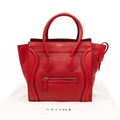 Micro Luggage Red Leather