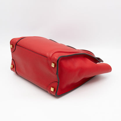Micro Luggage Red Leather