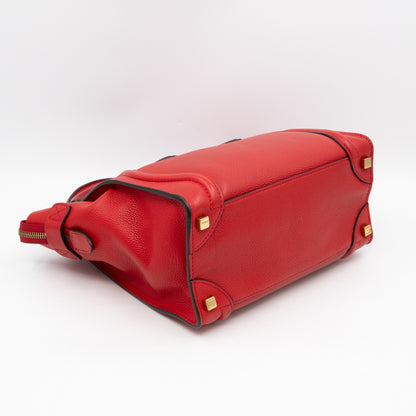 Micro Luggage Red Leather