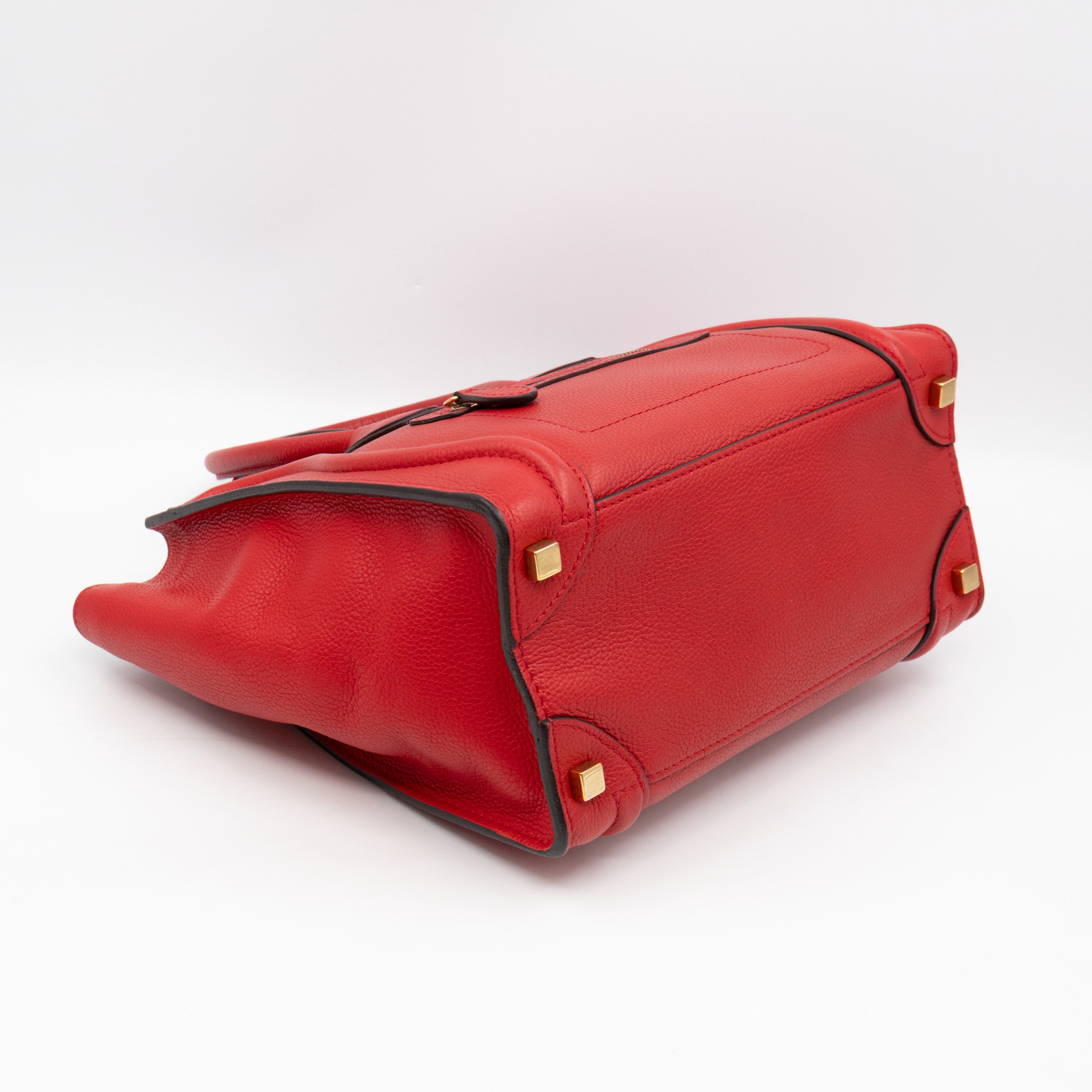 Micro Luggage Red Leather