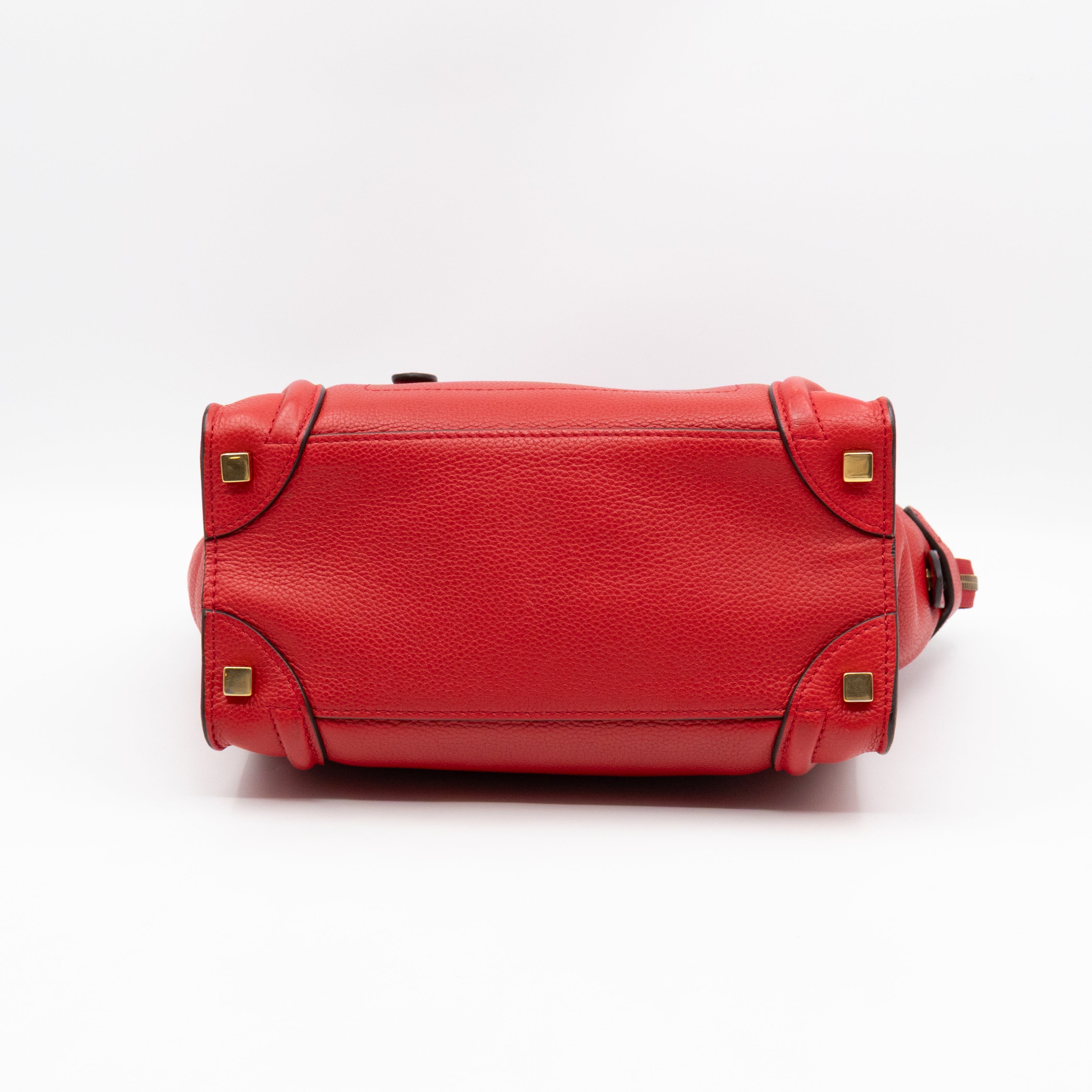 Micro Luggage Red Leather
