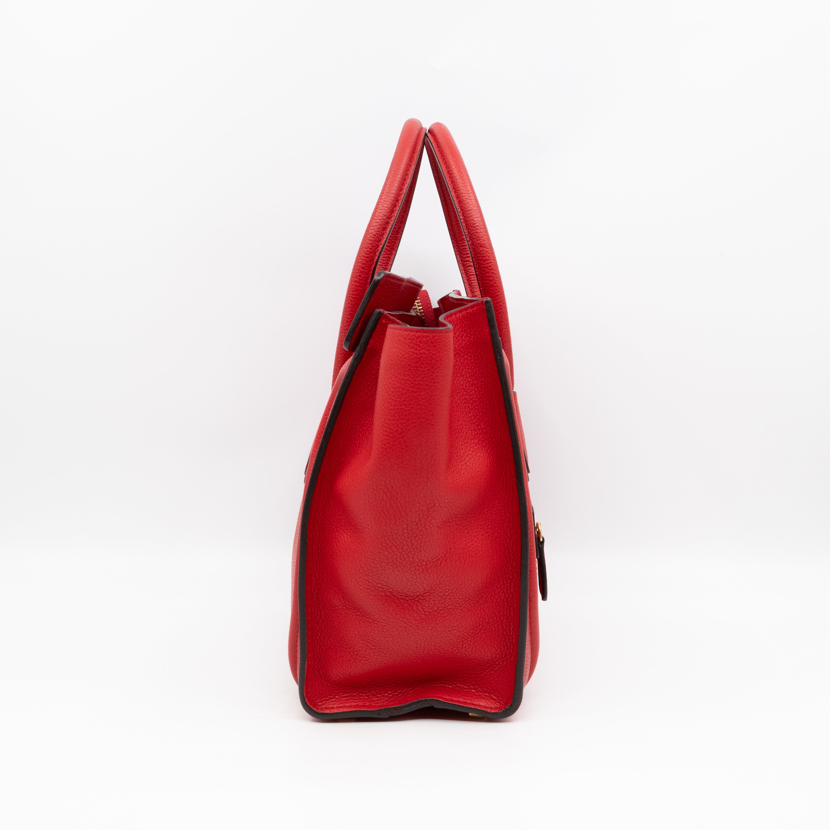 Micro Luggage Red Leather