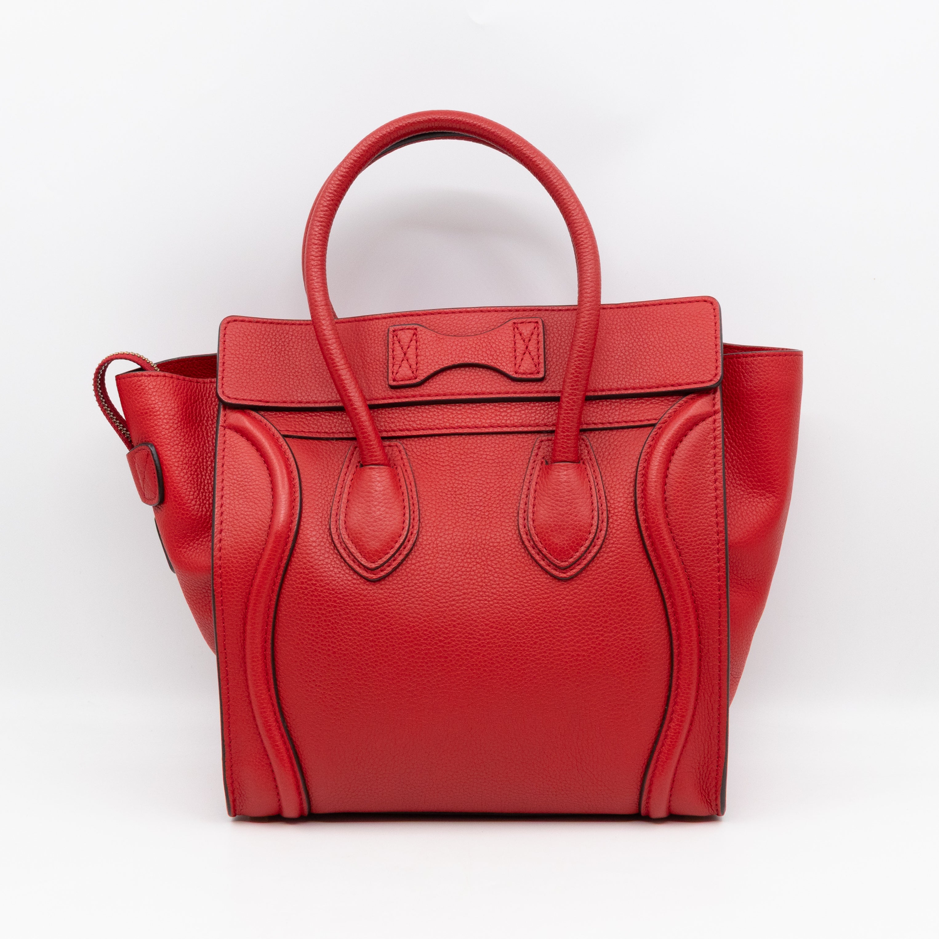 Micro Luggage Red Leather
