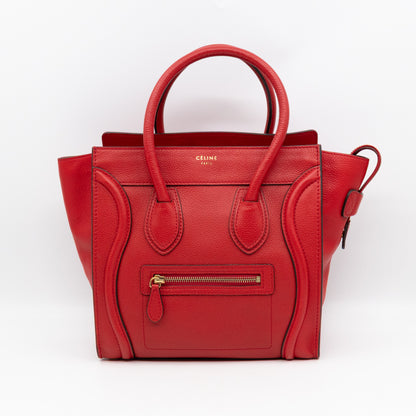 Micro Luggage Red Leather