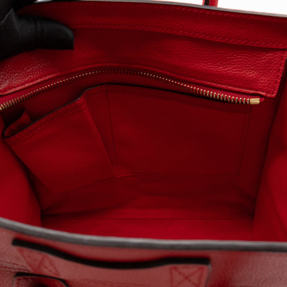 Micro Luggage Red Leather