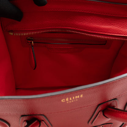 Micro Luggage Red Leather