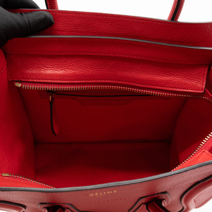 Micro Luggage Red Leather