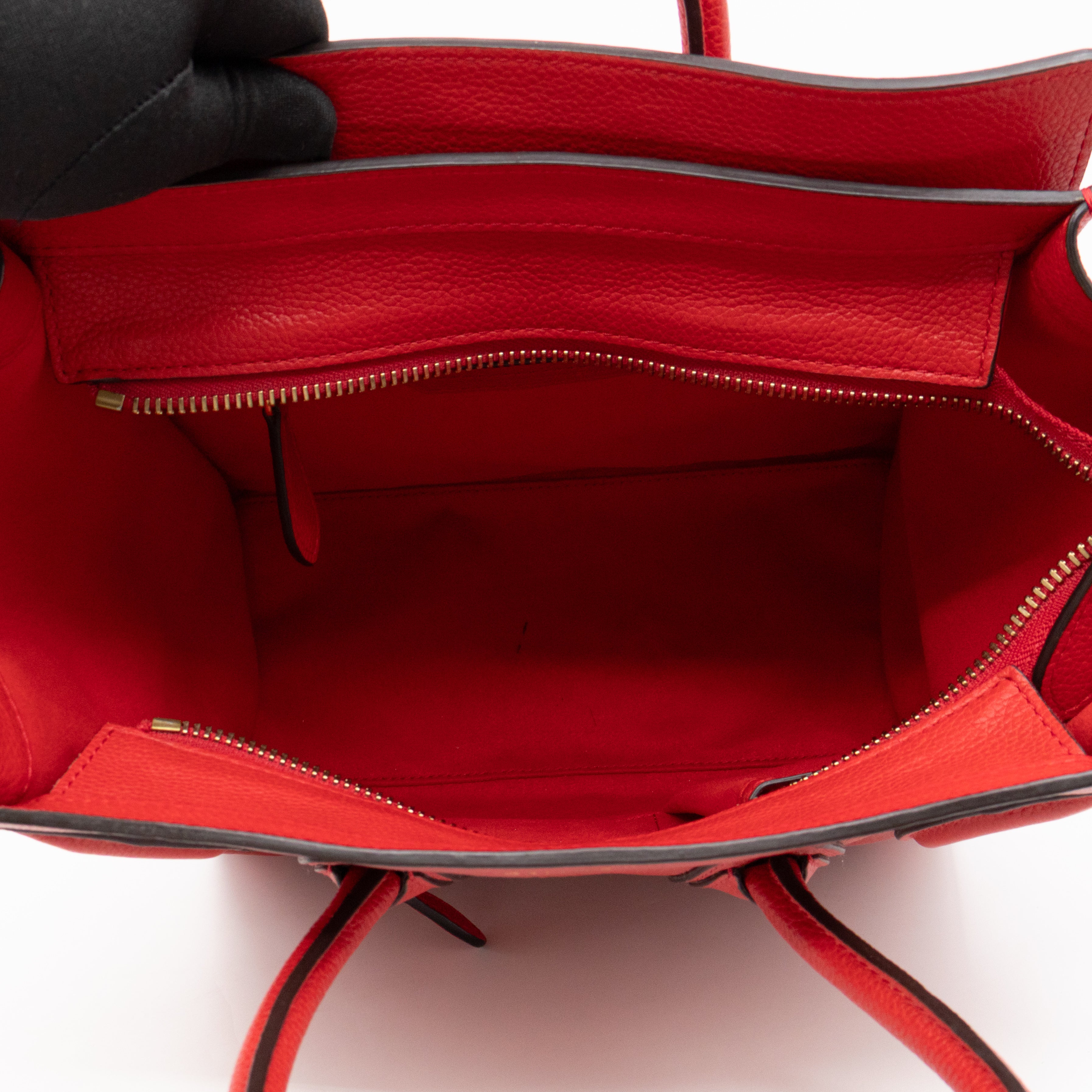 Micro Luggage Red Leather