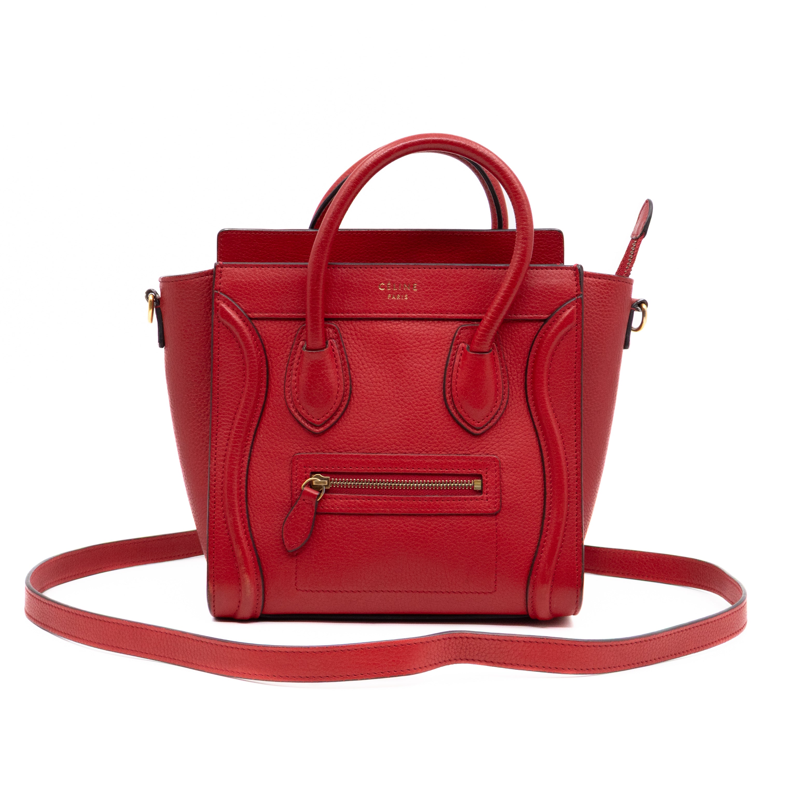 Nano Luggage Red Leather