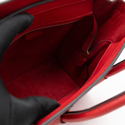 Nano Luggage Red Leather