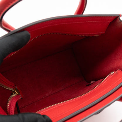 Nano Luggage Red Leather
