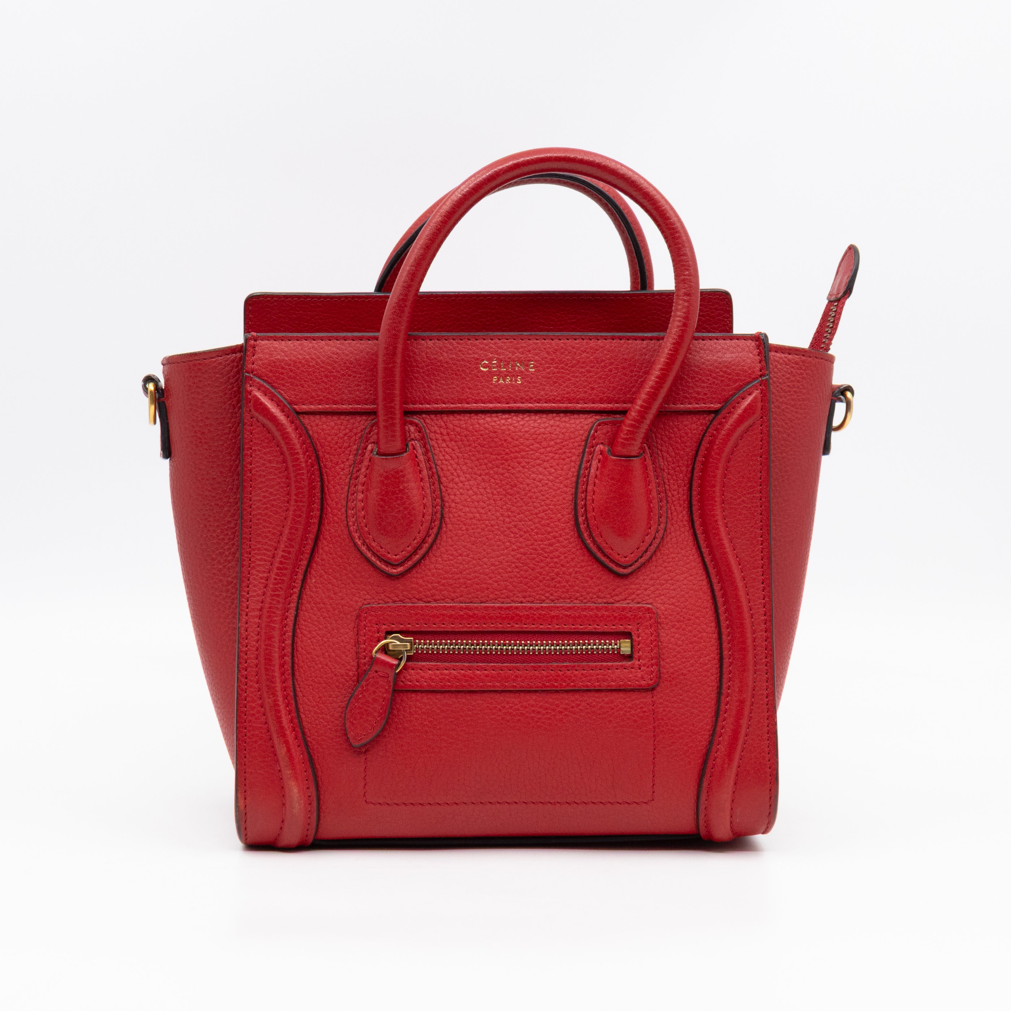 Nano Luggage Red Leather