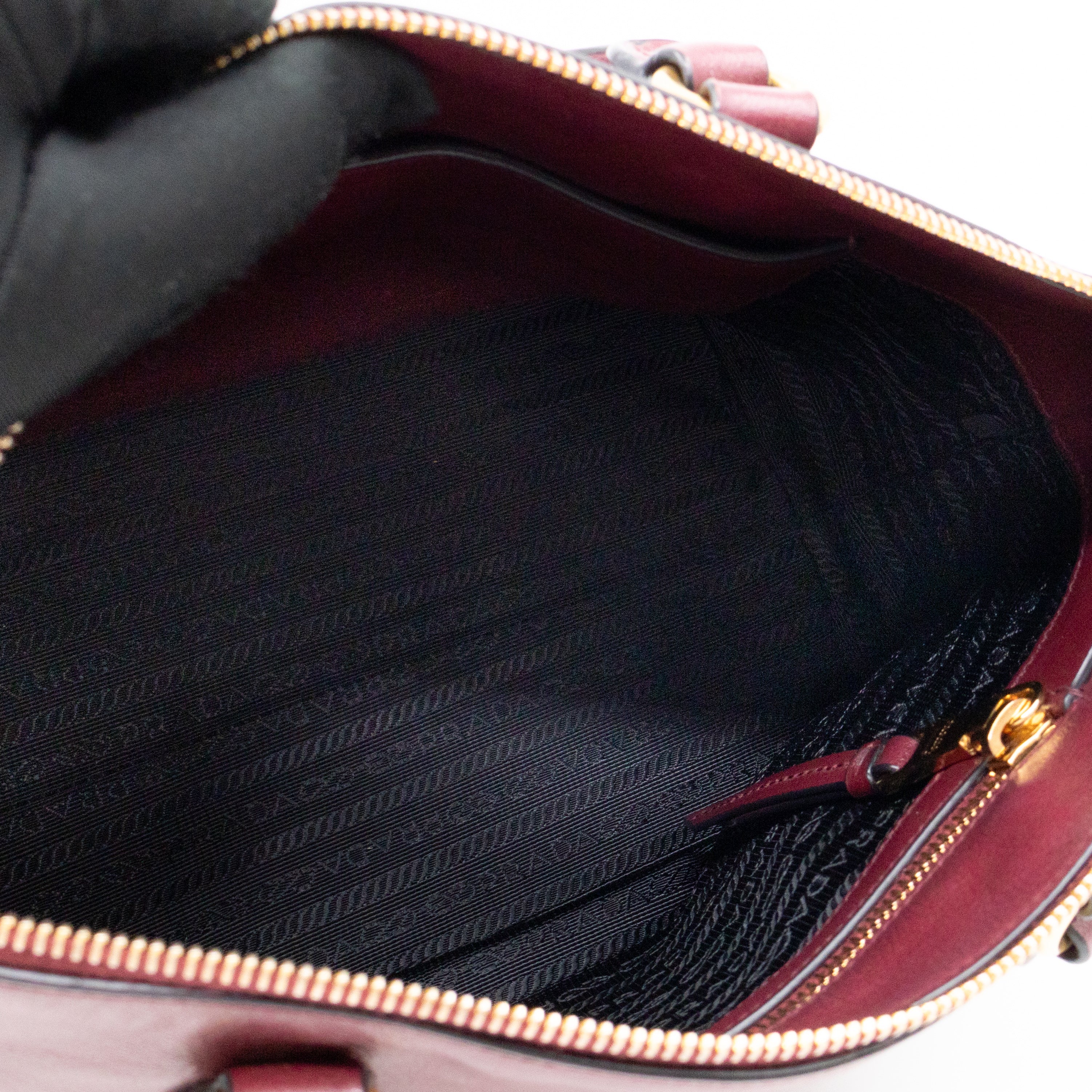 Canapa Two-way Tote Bag Burgundy Logo Embossed Leather