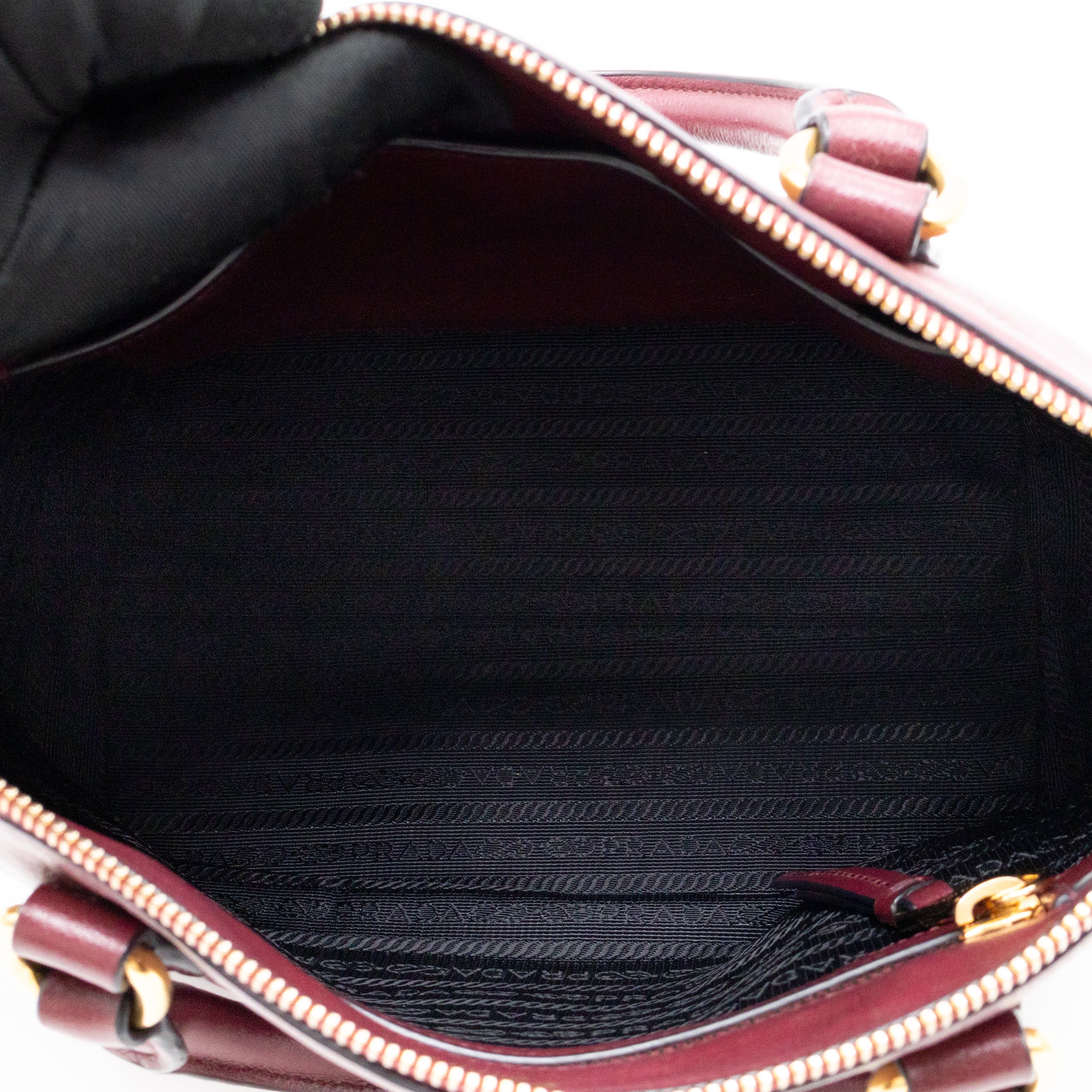 Canapa Two-way Tote Bag Burgundy Logo Embossed Leather