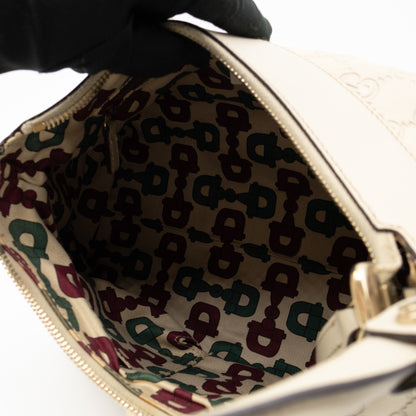 Abbey D-Ring Shoulder Bag Beige Guccissima Leather